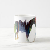 抽象的な馬のシルエット コーヒーマグカップ (中央)