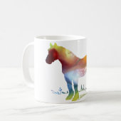 抽象的な馬のシルエット コーヒーマグカップ (正面左)