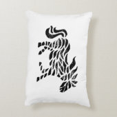 抽象的な馬の木版画 アクセントクッション (裏面(縦))