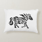 抽象的な馬の木版画 アクセントクッション (裏面)