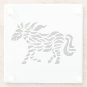 抽象的な馬の木版画 ガラスコースター (裏面)