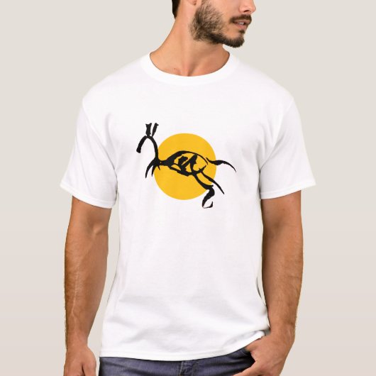 抽象的な馬の生き物のブラシ描き Tシャツ (正面)