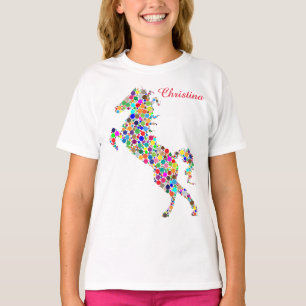 抽象的な馬のTシャツのカスタマイズ可能な文字 Tシャツ