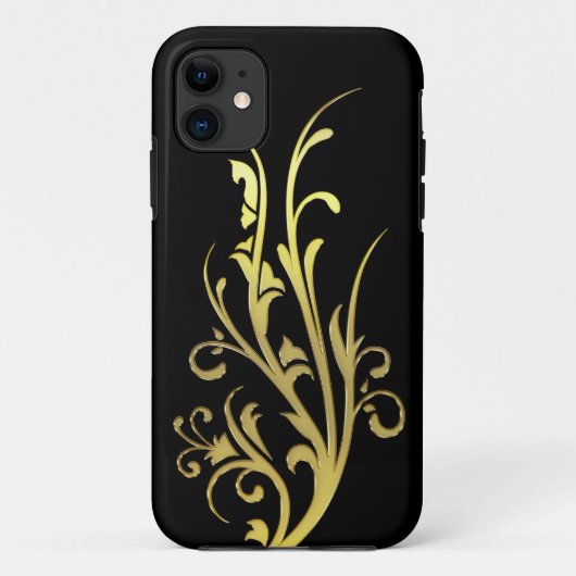 抽象的な高級感のあるゴールドの花 Case-Mate iPhoneケース (裏面)