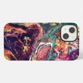 抽象的な魔法の花 ピンク ゴールド iPhoneケース (裏面横)