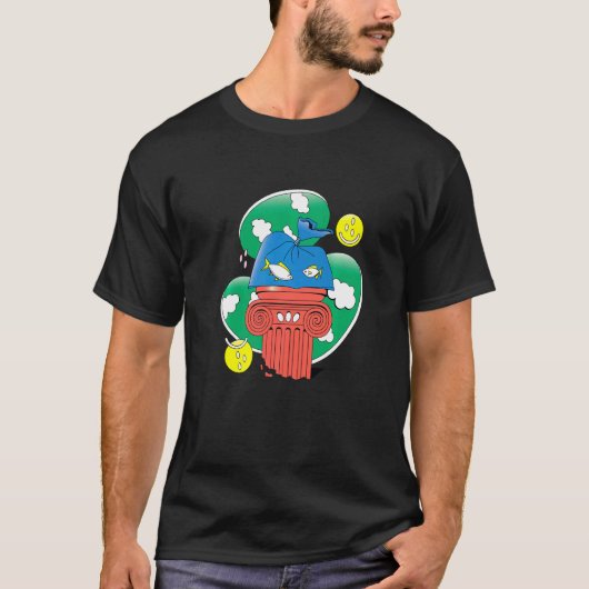 抽象的な魚のプラスチックアート プレミアム Tシャツ (正面)