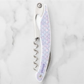 抽象的な魚の鱗のパステル調パターン ソムリエナイフ (正面)