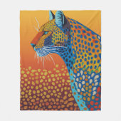 抽象的な鮮やかなヒョウのアート フリースブランケット (正面)