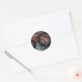 抽象的な鮮やかなファンタジーフラクタルアート ブラウン ブルー ラウンドシール (封筒)