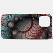 抽象的な鮮やかなファンタジーフラクタルアート ブラウン ブルー Case-Mate iPhoneケース (裏面 (横))