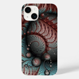 抽象的な鮮やかなファンタジーフラクタルアート ブラウン ブルー Case-Mate iPhone 14ケース