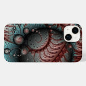 抽象的な鮮やかなファンタジーフラクタルアート ブラウン ブルー Case-Mate iPhoneケース (裏面 (横))