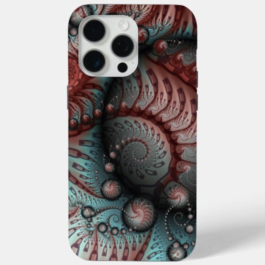 抽象的な鮮やかなファンタジーフラクタルアート ブラウン ブルー Case-Mate iPhoneケース (裏面)
