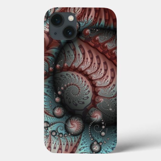 抽象的な鮮やかなファンタジーフラクタルアート ブラウン ブルー Case-Mate iPhoneケース (裏面)
