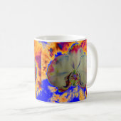 抽象的な鮮やかな水彩花の蘭の絵 コーヒーマグカップ (正面右)