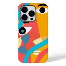 抽象的な鮮やかな色の顔の芸術的iPhoneケース