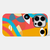 抽象的な鮮やかな色の顔の芸術的iPhoneケース Case-Mate iPhoneケース (裏面 (横))