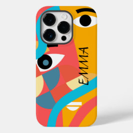 抽象的な鮮やかな色の顔の芸術 iPhone カー Case-Mate iPhone 14 Proケース