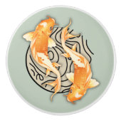 抽象的な鯉の丸型セラミックノブ セラミックノブ (正面)
