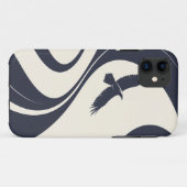 抽象的な鳥のミニマリストネイビーブルーのスマホケース Case-Mate iPhoneケース (裏面(横))