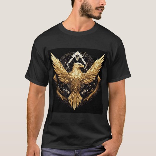 抽象的な鷲の翼広げ Tシャツ (正面)