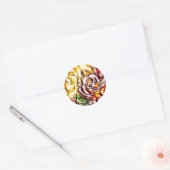 抽象的な黄色の光のバラ 芸術的な花の輝き ラウンドシール (封筒)
