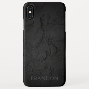 抽象的な黒いテクスチャのカスタムネーム iPhone XS MAXケース