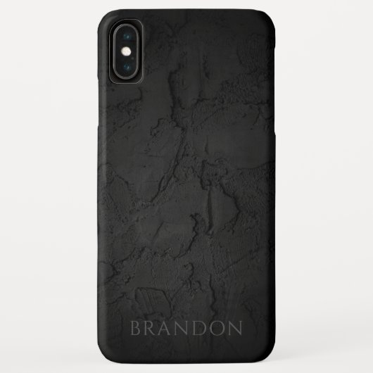 抽象的な黒いテクスチャのカスタムネーム Case-Mate iPhoneケース (裏面)