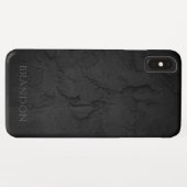 抽象的な黒いテクスチャのカスタムネーム Case-Mate iPhoneケース (裏面(横))