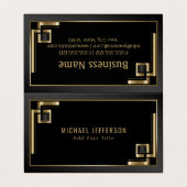 抽象的な黒および金ゴールドのデザイン 名刺 (外部フラット)