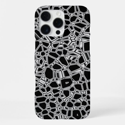 抽象的な黒と白のクリプトナイト iPhoneケース (裏面)