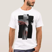 抽象的な黒と白のパウダリーTシャツトレンド Tシャツ (正面)