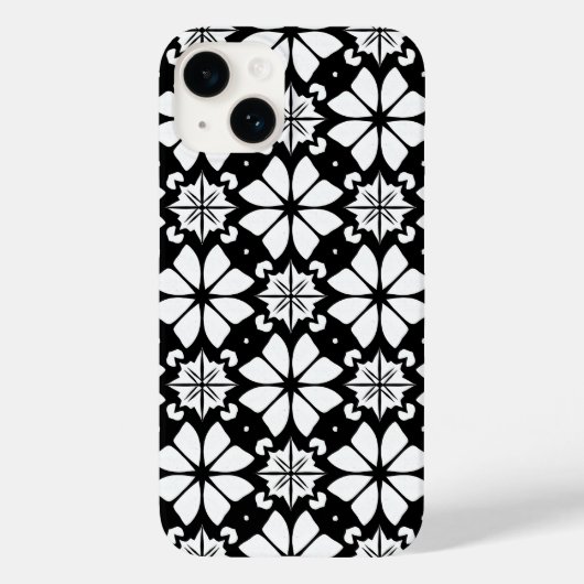 抽象的な黒と白の幾何学模様 Case-Mate iPhoneケース (裏面)