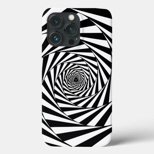抽象的な黒と白の螺旋アート Case-Mate iPhoneケース (裏面)