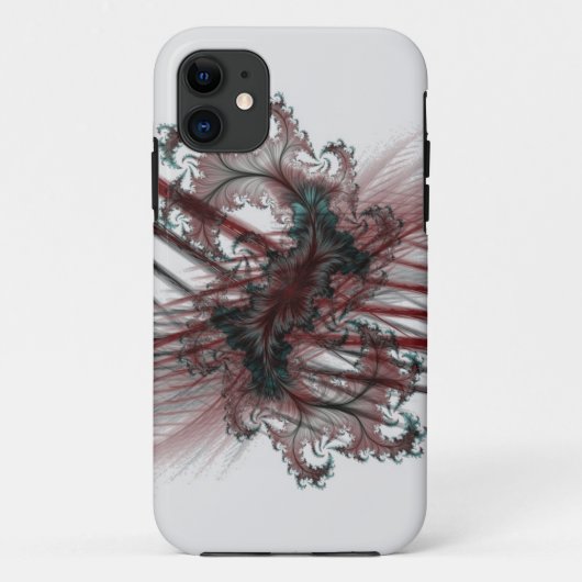 抽象的な黒と赤のフラクタルアート Case-Mate iPhoneケース (裏面)