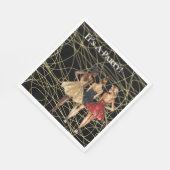 抽象的な黒と金のパーティーの女性たち ドレスを着て スタンダードランチョンナプキン (角)