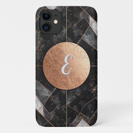 抽象的な黒と金の装飾的な幾何学模様 Case-Mate iPhoneケース (裏面)