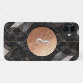 抽象的な黒と金の装飾的な幾何学模様 Case-Mate iPhoneケース (裏面(横))