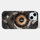 抽象的な黒と金の装飾的な幾何学模様 Case-Mate iPhoneケース (裏面 (横))