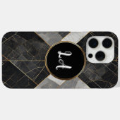 抽象的な黒と金の装飾的な幾何学模様 Case-Mate iPhoneケース (裏面 (横))