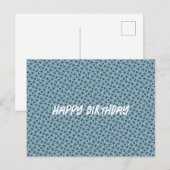 抽象的な黒と青の模様の誕生日 ポストカード (正面/裏面)
