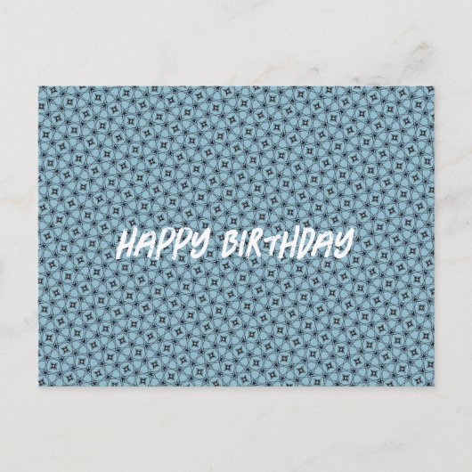 抽象的な黒と青の模様の誕生日 ポストカード (正面)