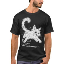 抽象的な黒猫のミニマリストインクアート