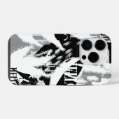 抽象的な黒白灰色 iPhoneケース (裏面横)