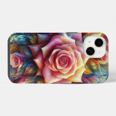 抽象的な3Dのバラ iPhoneケース (裏面横)