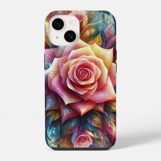 抽象的な3Dのバラ iPhoneケース (裏面)