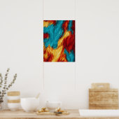 抽象的な3Dデジタルオイルペイント ポスター (キッチン)