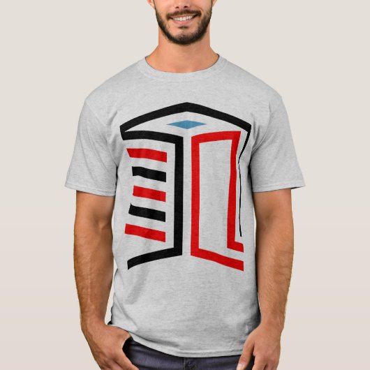 抽象的な3D幾何学キューブデザイン Tシャツ (正面)
