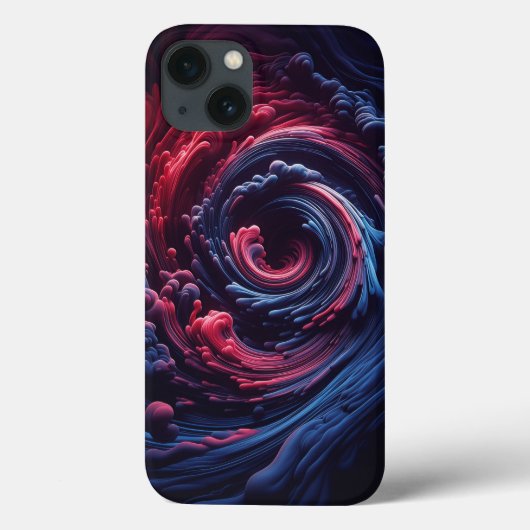 抽象的な3D流体渦巻きスマホケース - ディープマゼンタ Case-Mate iPhoneケース (裏面)