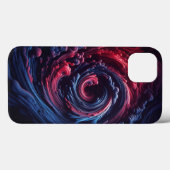 抽象的な3D流体渦巻きスマホケース - ディープマゼンタ Case-Mate iPhoneケース (裏面 (横))